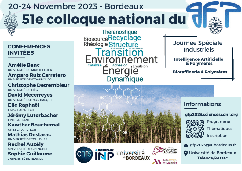 Retrouvez-nous au 51e colloque national du GFP – 20 au 24 novembre 2023 – Bordeaux Retrouvez-nous au 51e colloque national du GFP – 20 au 24 novembre 2023 – Bordeaux